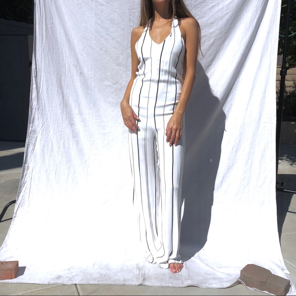 STELLA LAGUNA BEACH Striped Halter Jumpsuit
